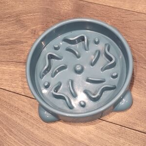 Blue Slow Feeder Cat Bowl